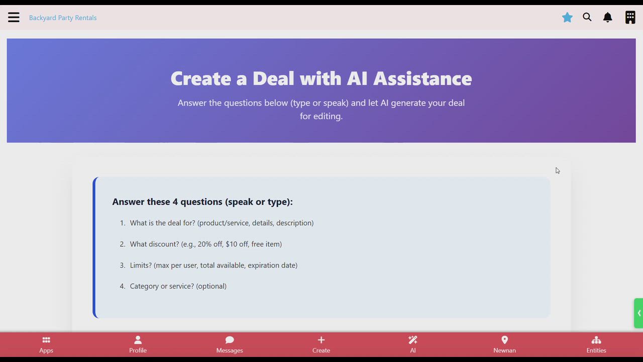 How to create a Deal and how to Grab a deal